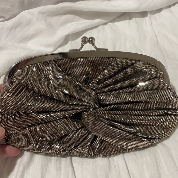 Bijou Brigitte golden bling clutch with hidden chain nwot - Picture 2 of 9